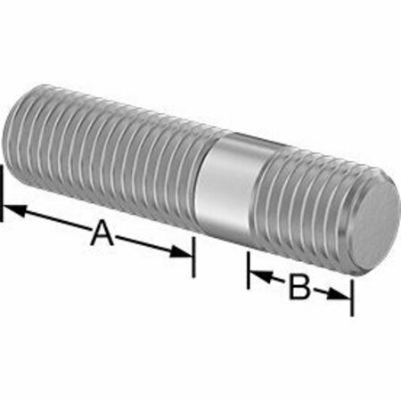 BSC PREFERRED Threaded on Both Ends Stud 18-8 Stainless Steel M20 x 2.5mm Size 46mm and 20mm Thread Len 80mm Long 5580N245